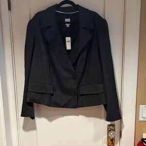 Maeve Black Pinstripe Blazer